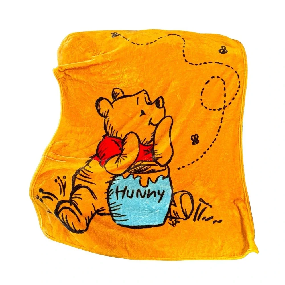 Disney Winnie‎ the Pooh & Honeypot Plush Throw Blanket 53.5